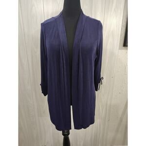 Travelers By Chicos Dark Purple Open Cardigan Office Church Whimsigoth Comfort